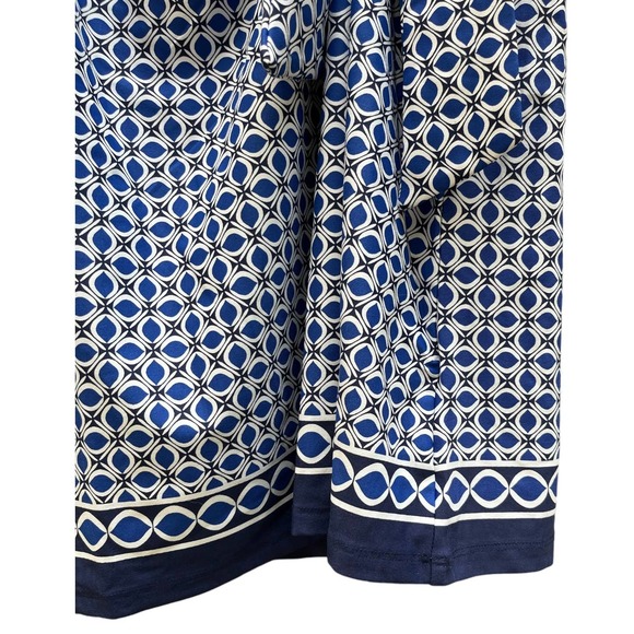Talbots Plus V-Neck Faux Wrap Shift Dress Blue White Geometric Print Women X NWT - Picture 5 of 9